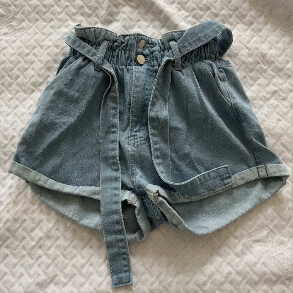 SHEIN High Waist Blue Denim Shorts